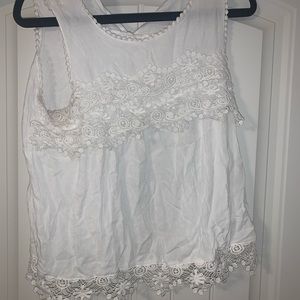 White lace tank
